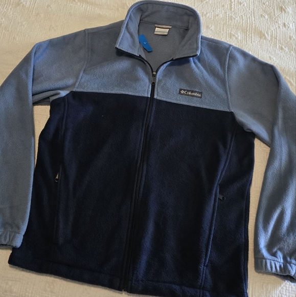 Columbia Two-Tone Blue Fleece Jacket - Picture 1 of 8